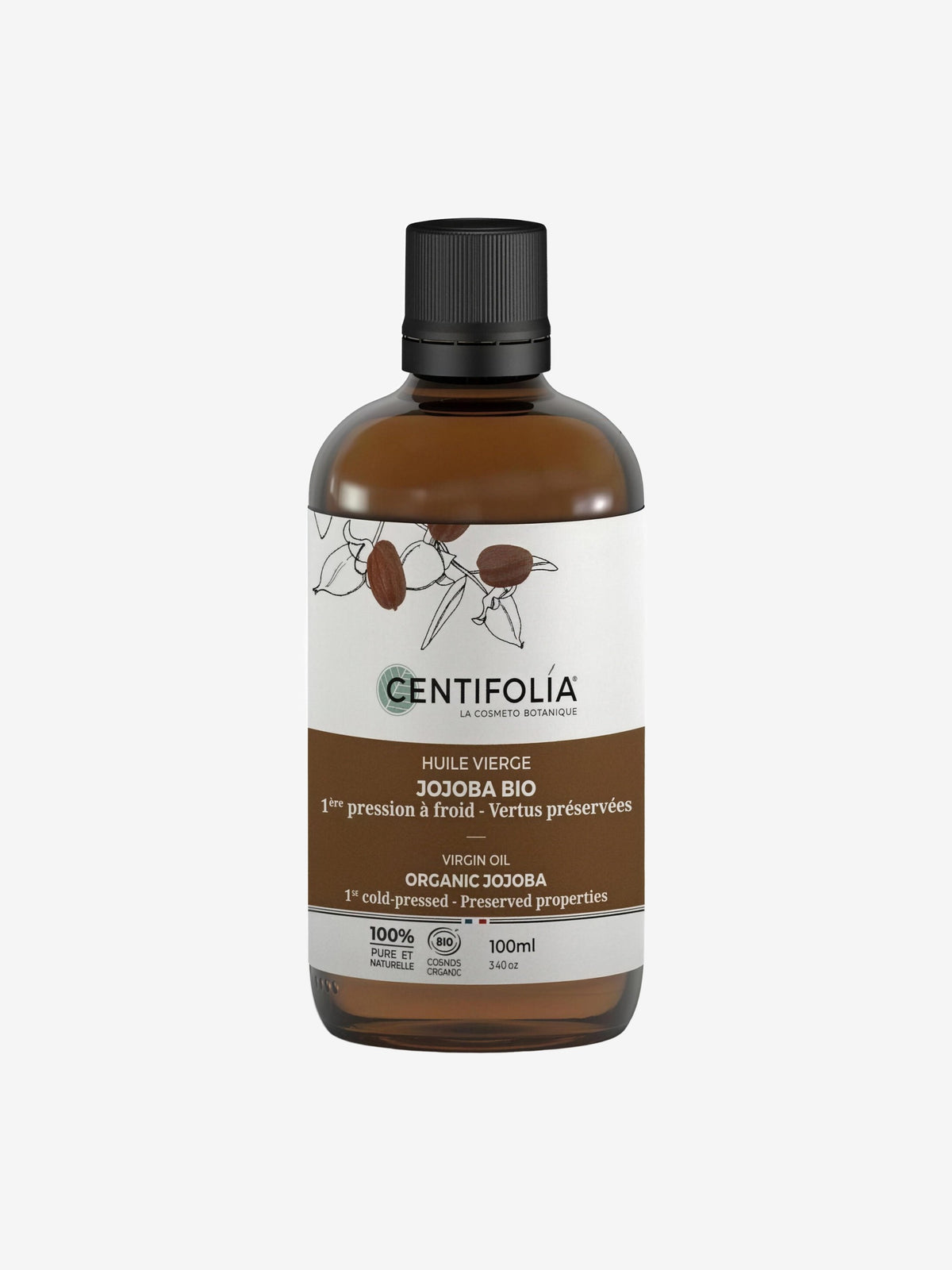 Huile Vierge Jojoba Régulatrice Visage Corps Et Cheveux 100ml Centifolia - Herboristerie de Paris