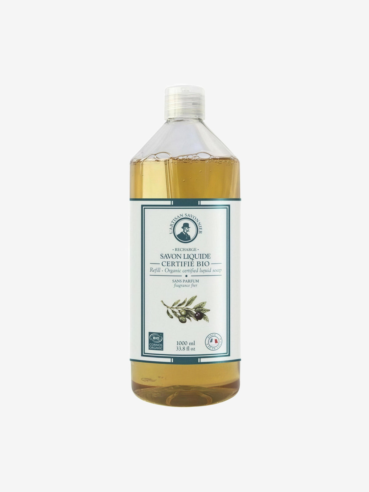 Savon liquide sans parfum et sans allergène recharge 1 Litre L'artisan Savonnier - Herboristerie de Paris