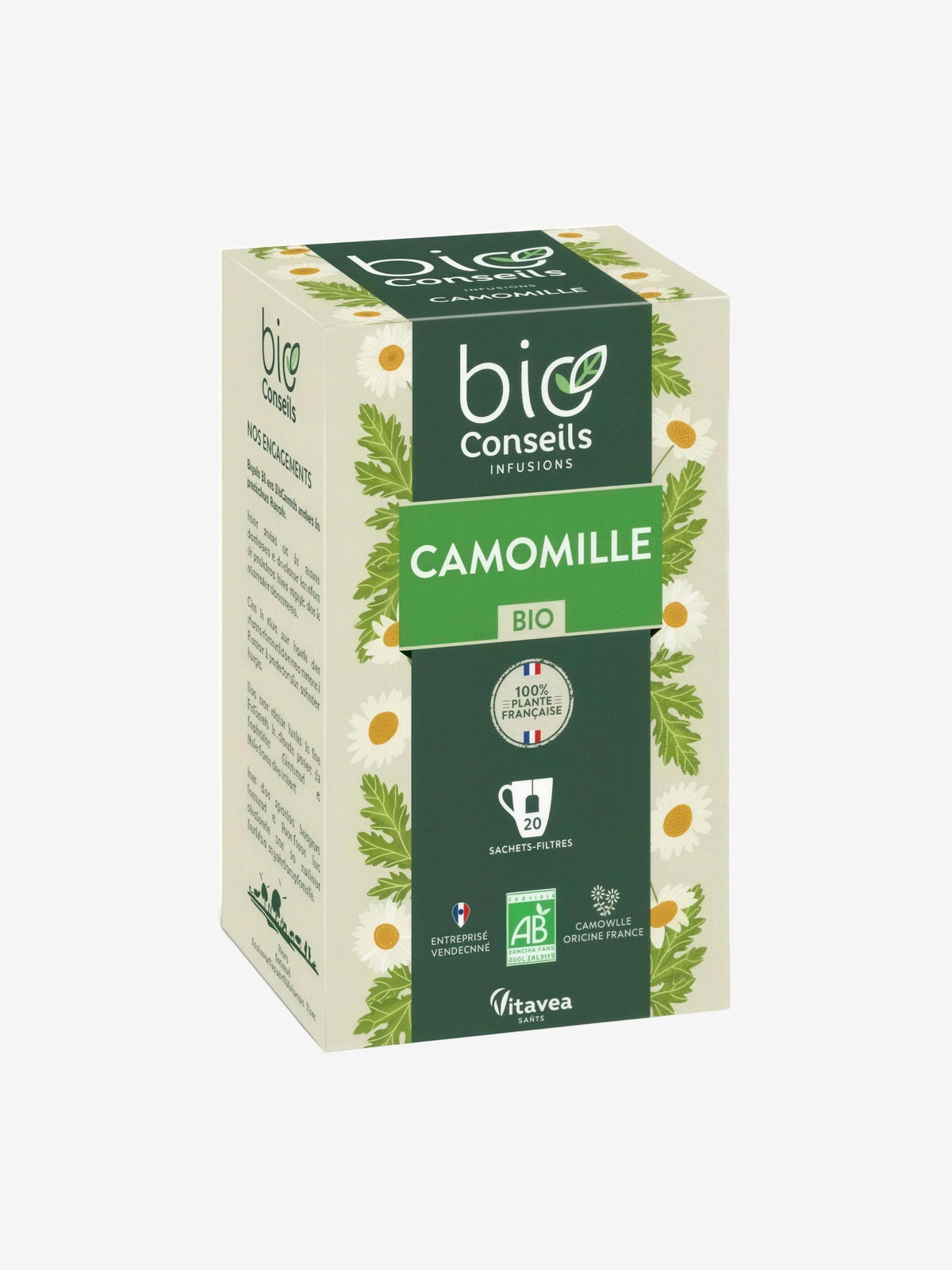 Infusion Camomille Bio France 20 sachets 24g Bio Conseils - Herboristerie de Paris
