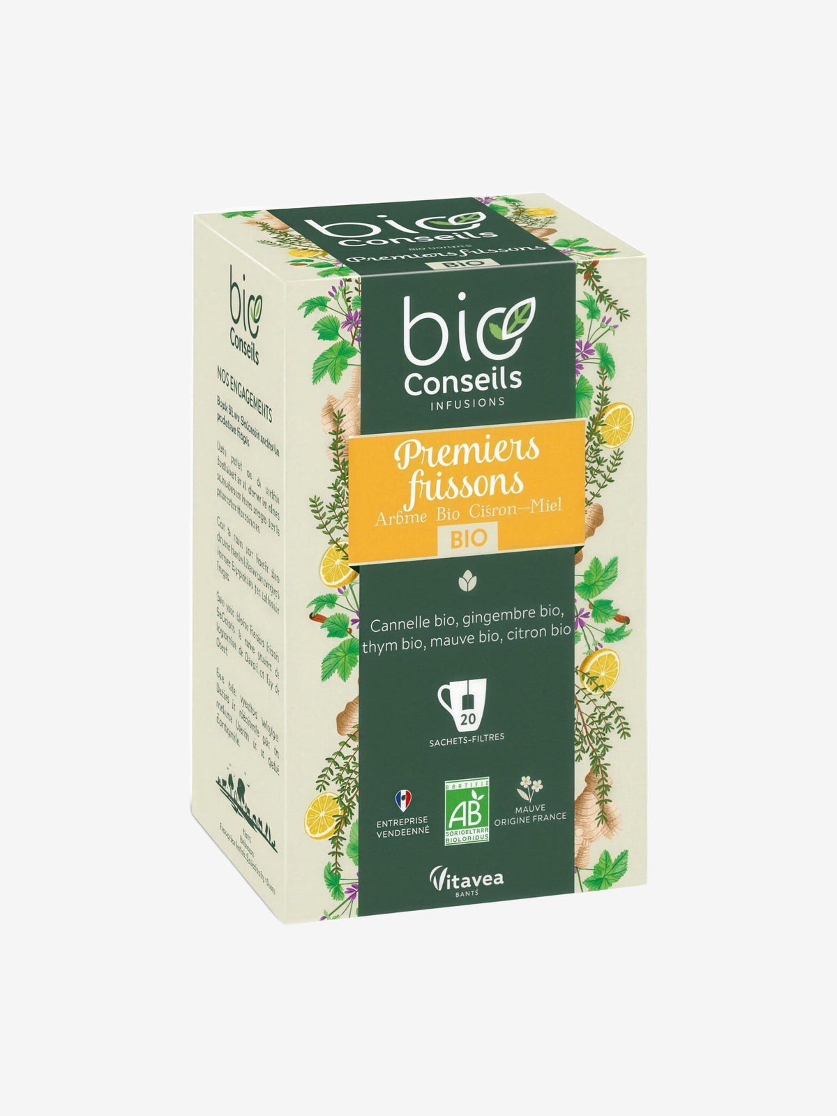 Infusion Premiers Frissons 20 sachets Bio Conseils - Herboristerie de Paris