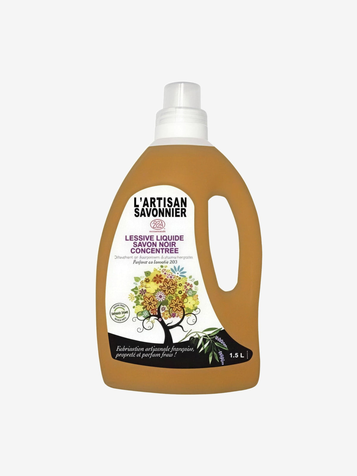 Lessive liquide concentrée savon noir lavandin Bio 1.5L L Artisan Savonnier Entretien - Herboristerie de Paris