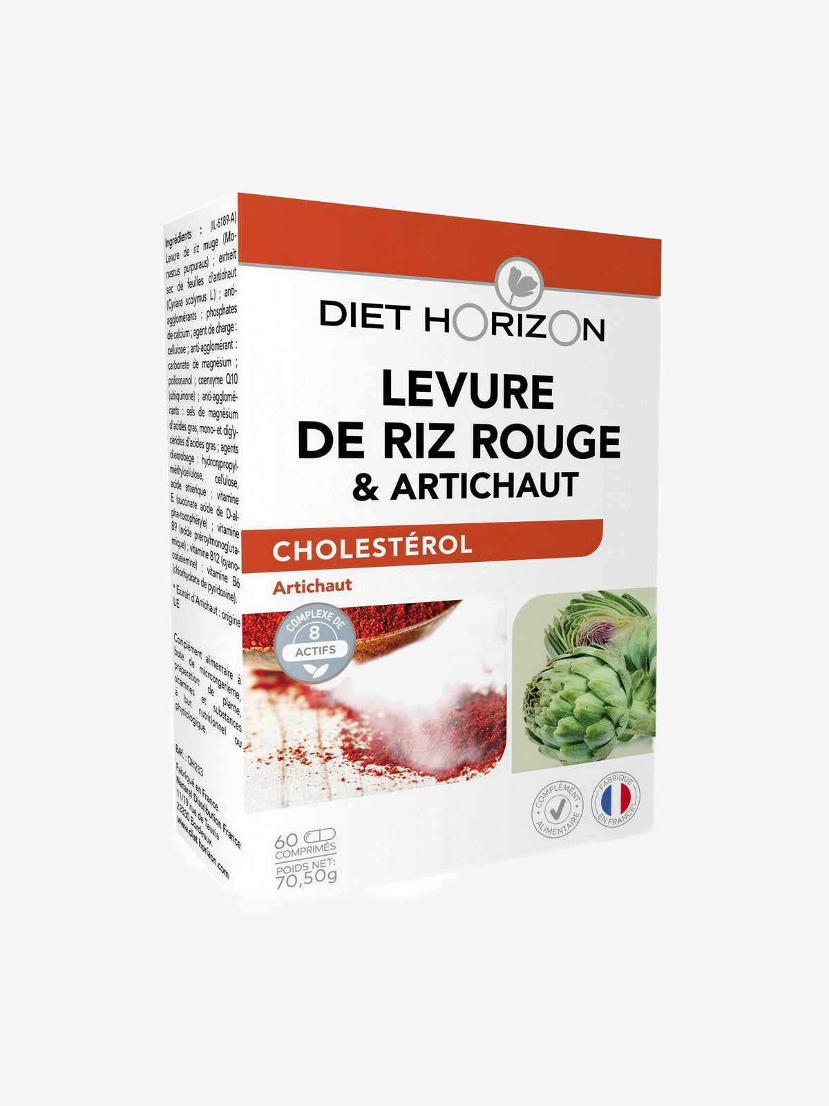 Levure de Riz Rouge Artichaut coenzyme Q10 60 comprimés Diet Horizon - Herboristerie de Paris