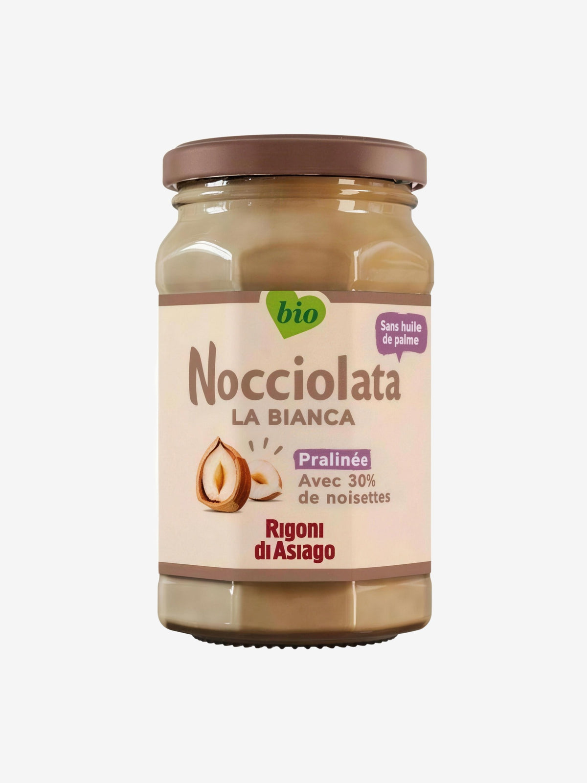 Nocciolata La Bianca Pralinée Pâte à tartiner aux noisettes 325g Rigoni Di Asiago - Herboristerie de Paris