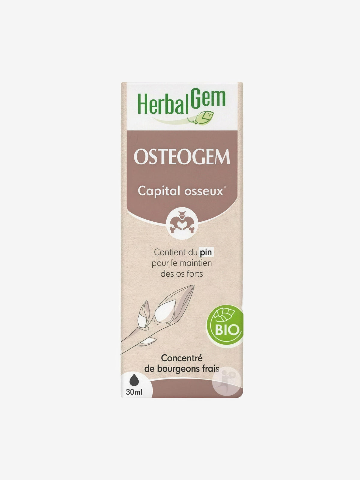 Osteogem Bio Flacon verre 30ml Herbalgem Gemmobase - Herboristerie de Paris