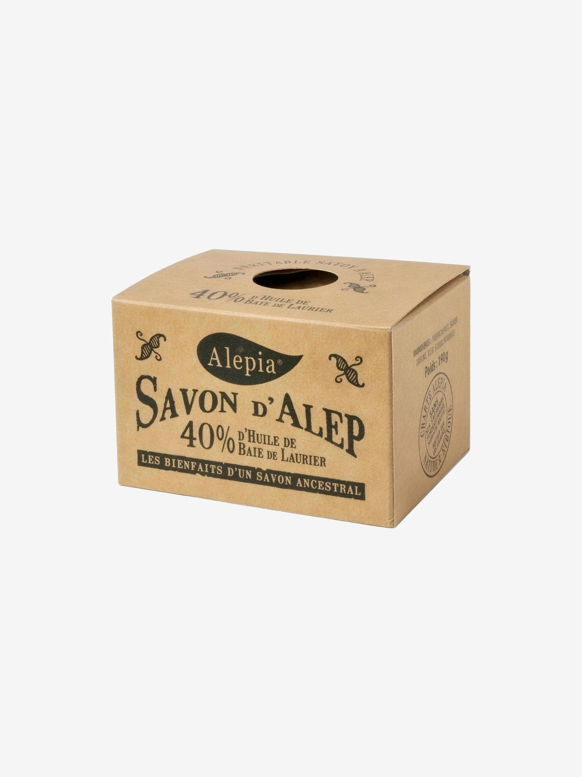 Savon d'Alep ancestral 40% baie de Laurier 190 gr Alepia - Herboristerie de Paris