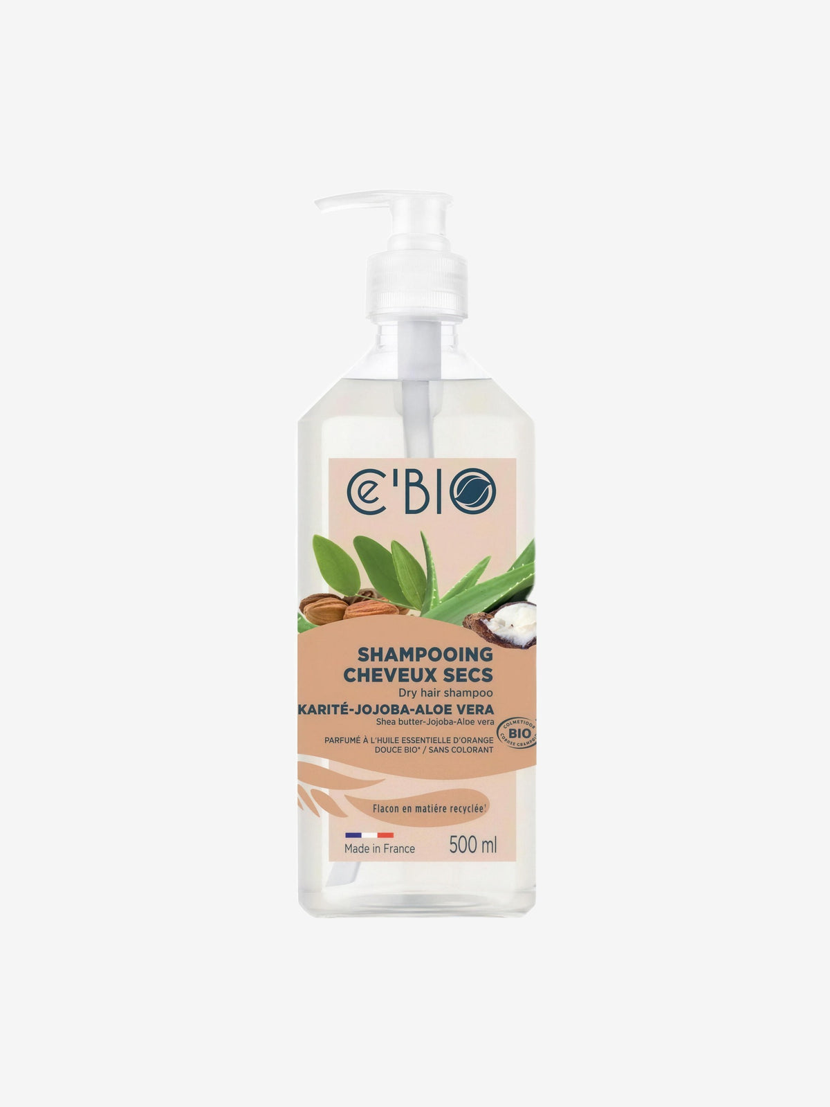 Shampoing cheveux secs Karité Jojoba Aloé 500 ml CÉ’BIO - Herboristerie de Paris