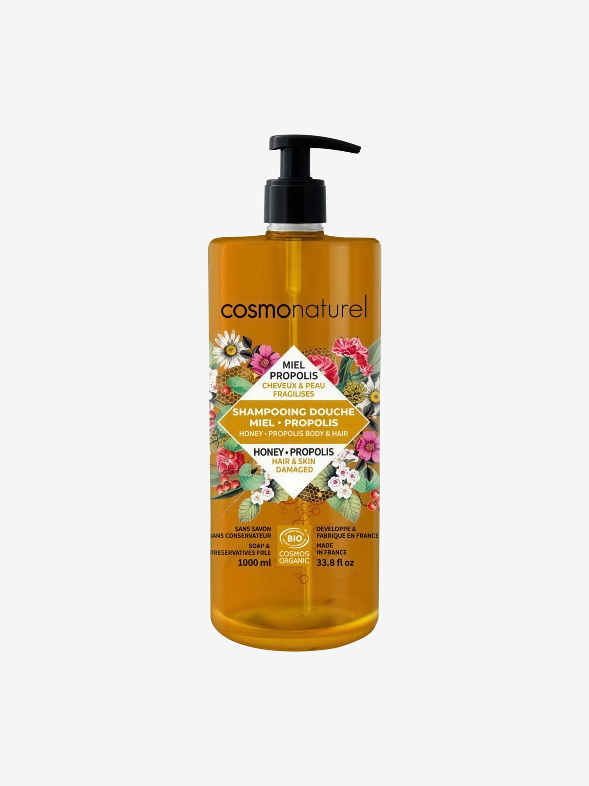 Shampoing douche Miel Propolis 1L Cosmo Naturel - Herboristerie de Paris