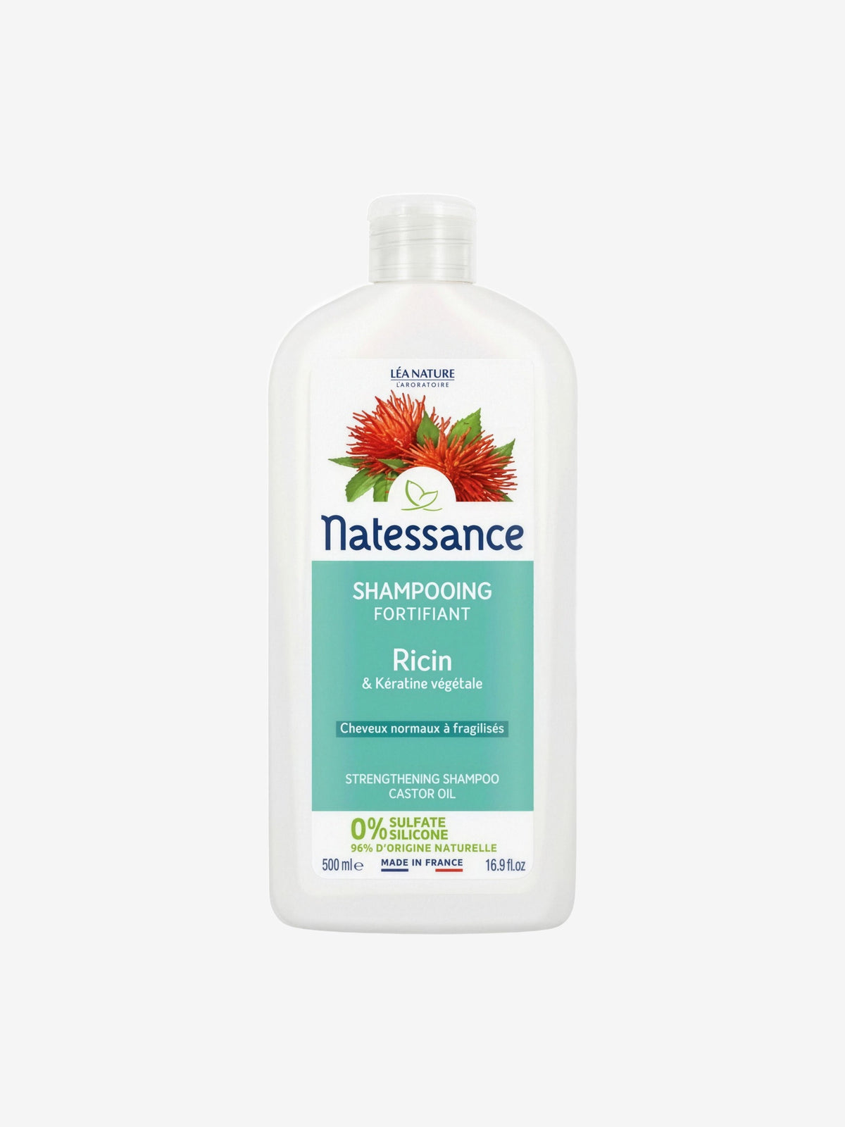 Shampooing fortifiant Ricin bio 500ml Natessance - Herboristerie de Paris
