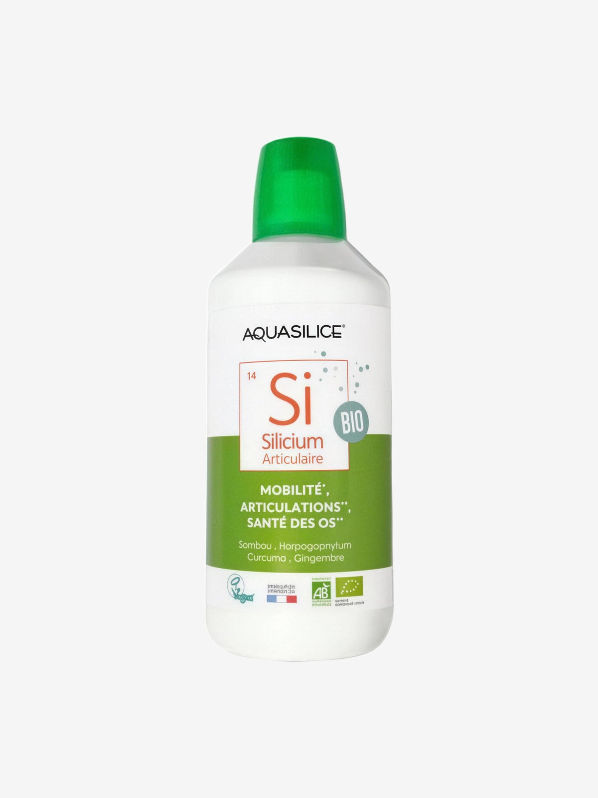 Silicium articulaire Bio bambou harpagophytum curcuma gingembre 1000ml Aquasilice - Herboristerie de Paris