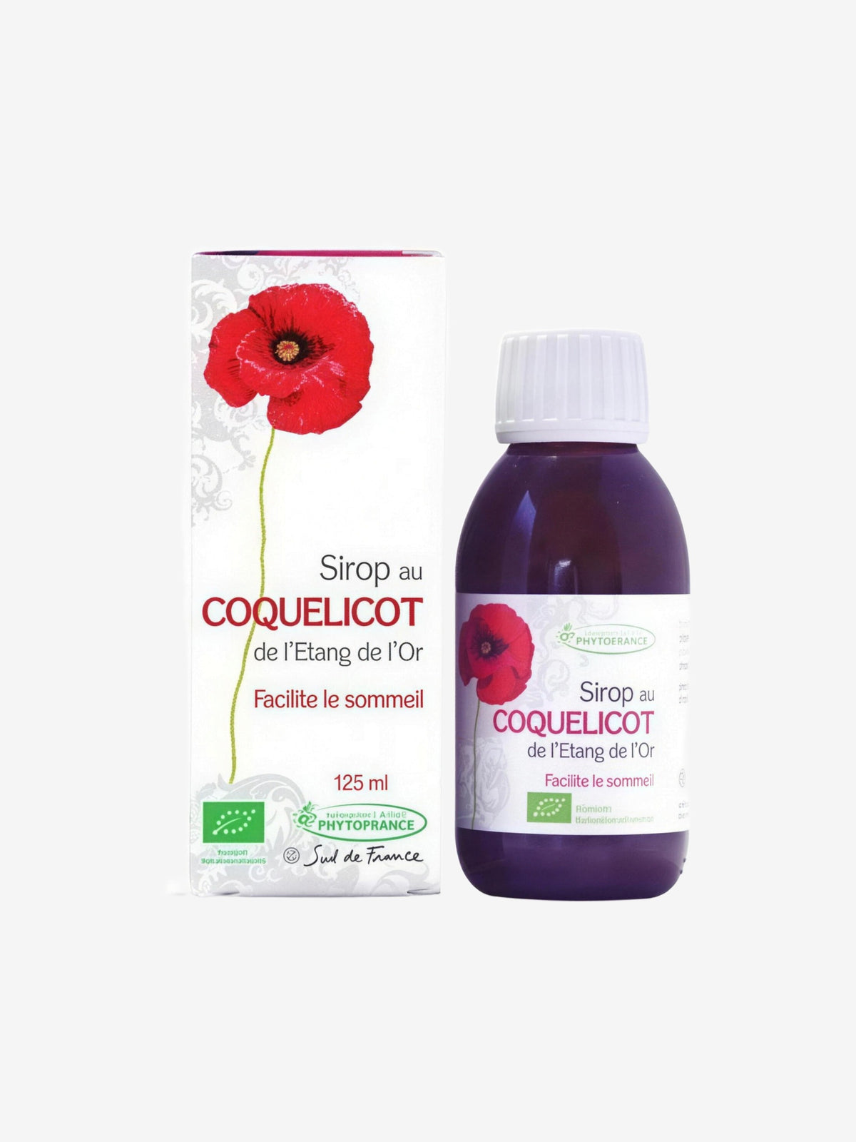 Sirop de Coquelicot Bio 125ml Phytofrance - Herboristerie de Paris