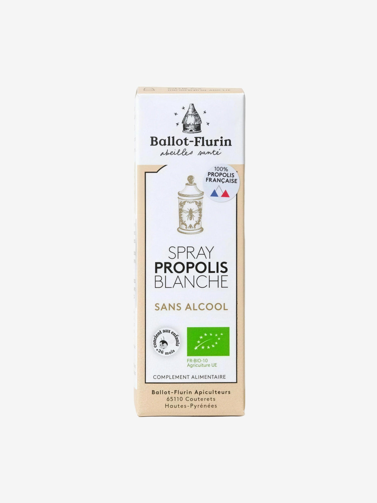 Spray propolis blanche sans alcool 15 ml Ballot Flurin - Herboristerie de Paris