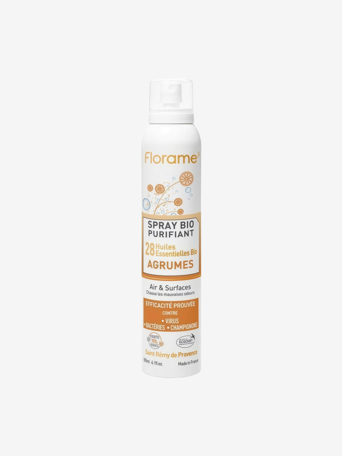 Spray purifiant agrumes aux 28 huiles essentielles 180ml Florame - Herboristerie de Paris