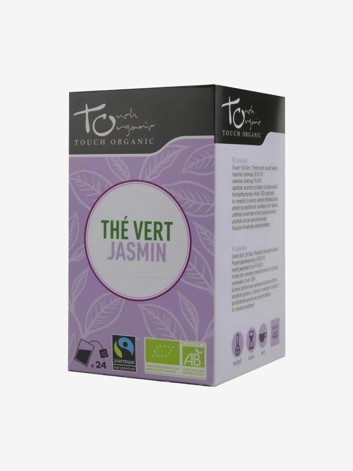 Thé vert BIO au jasmin 24 sachets 48g Touch Organic - Herboristerie de Paris