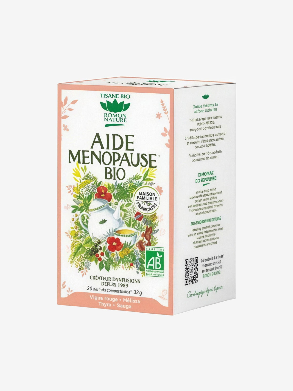 Tisane Aide Ménopause bio 20 sachets 32g Romon Nature - Herboristerie de Paris