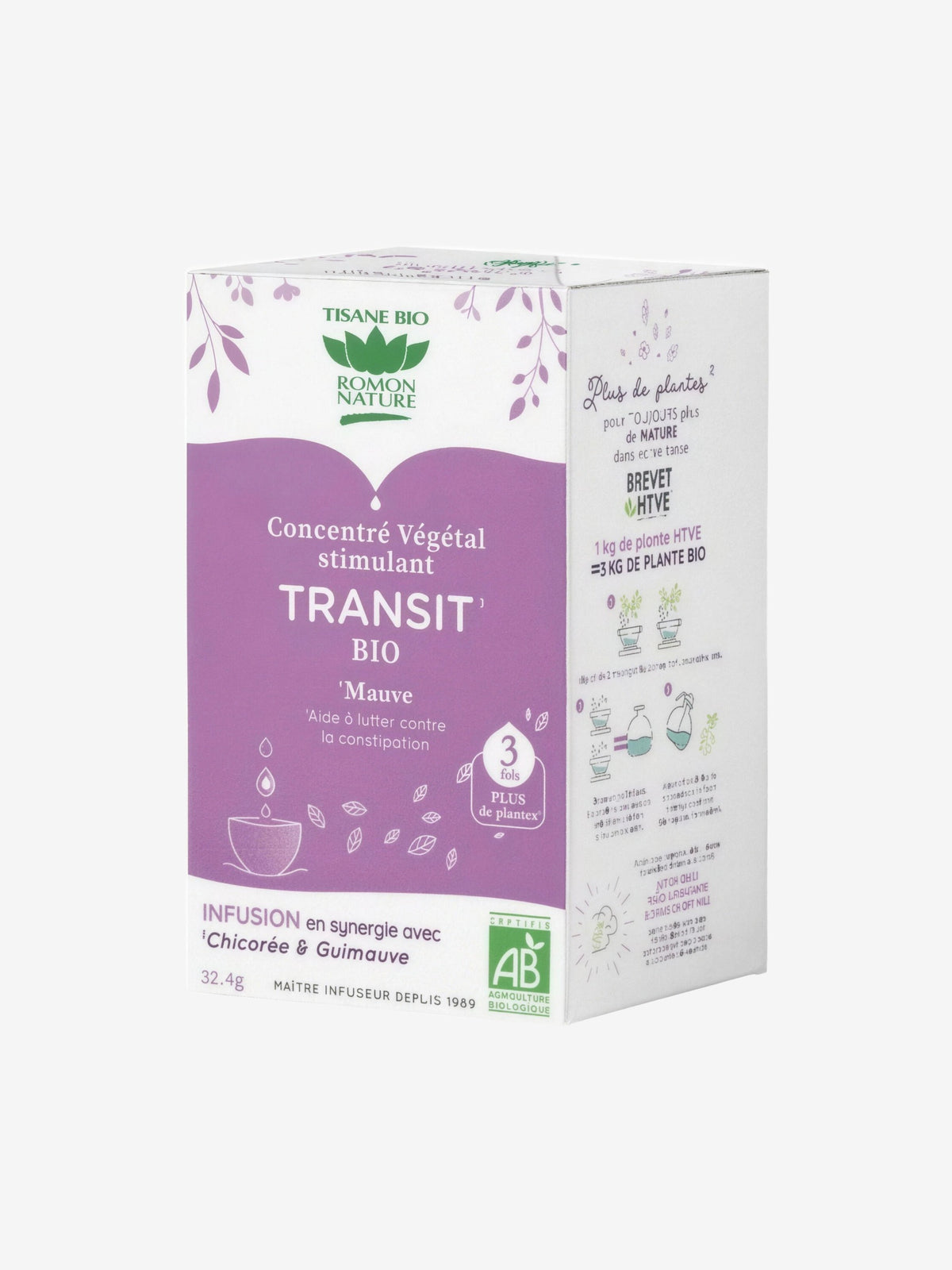 Tisane concentré végétal Transit Bio 18 sachets Romon Nature - Herboristerie de Paris