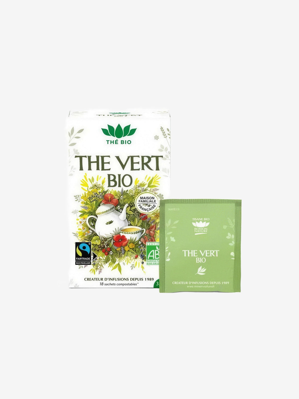 Tisane Thé vert bio 18 sachets 36g Romon Nature - Herboristerie de Paris