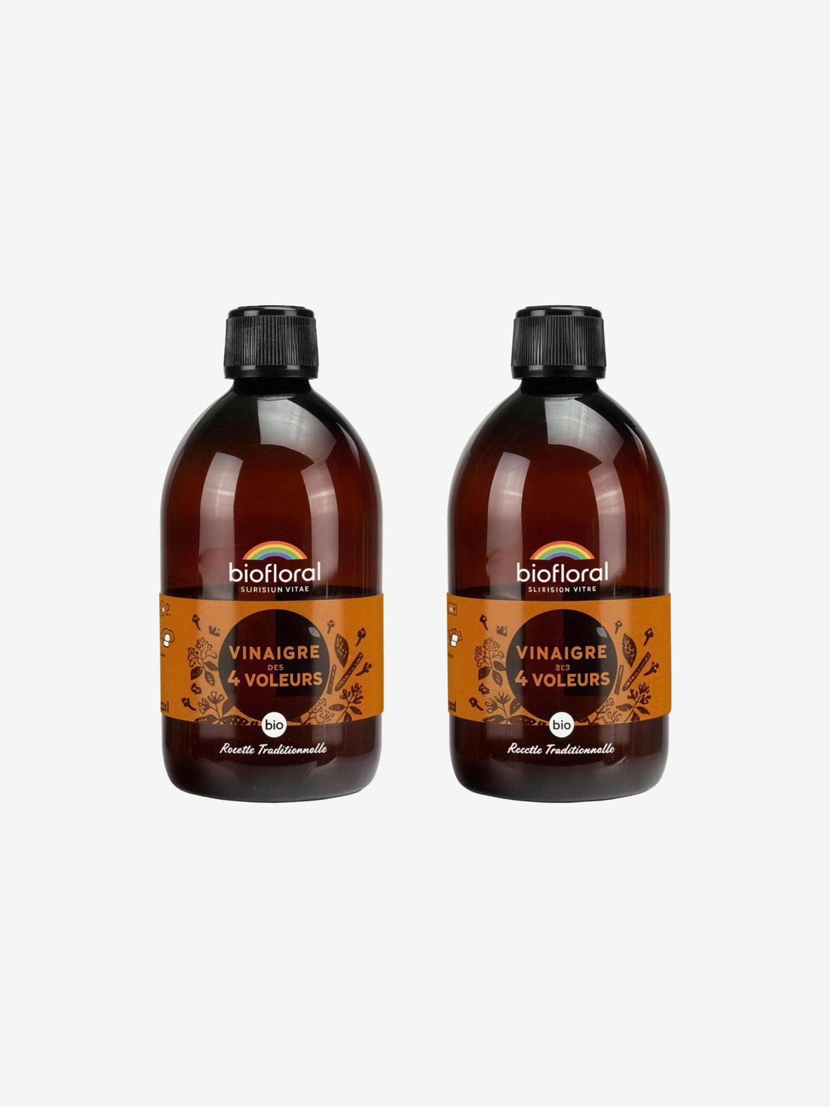 Vinaigre des 4 Voleurs Bio 2 x 500ml Biofloral - Herboristerie de Paris