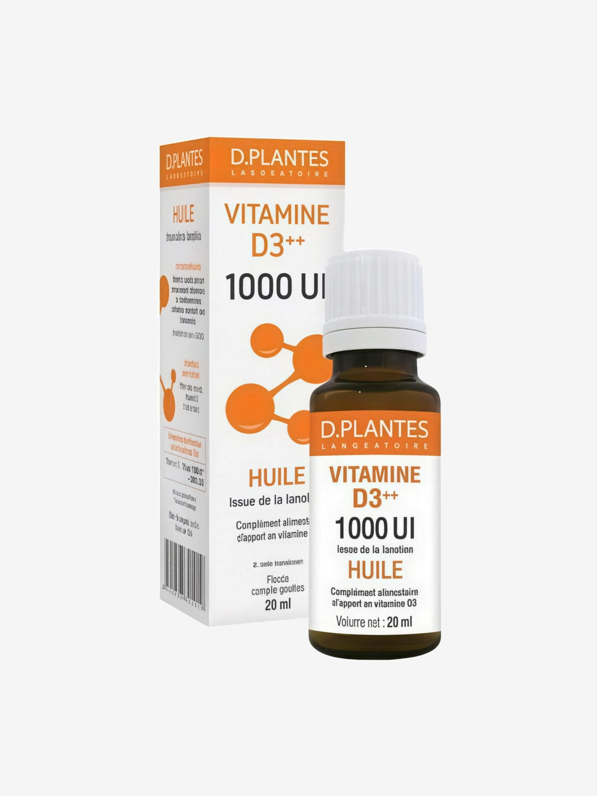 Vitamine D3++ 1000 UI Huile 20ml D-plantes - Herboristerie de Paris
