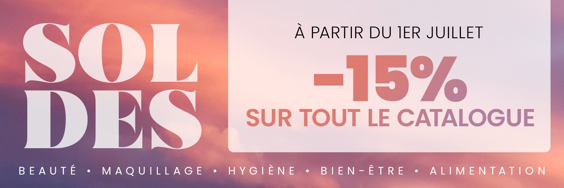 15% sur tout le catalogue